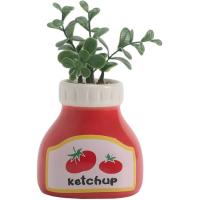 Planta artificial en maceta de cerámica ketchup KASA, 9x8x15,5 cm