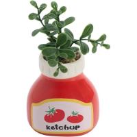 Planta artificial en maceta de cerámica ketchup KASA, 9x8x15,5 cm