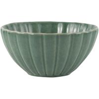 Bol en gres acanalado verde KASA, Ø14,3x7 cm