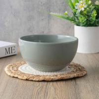 Bol liso Verde, gres, Ø14x7,5 cm KASA, 620 ml