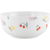 Bol blanco con flores de colores, gres, Ø13,7x6,5 cm KASA, 530 ml Bol blanco con flores de colores, gres, Ø13,7x6,5 cm KASA, 530 ml