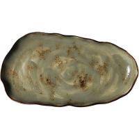 Fuente de porcelana verde irregular KASA, 34,3x18,2x4 cm