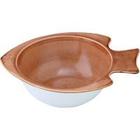 Bol de porcelana con forma de Pez Naranja KASA, Ø29x9 cm