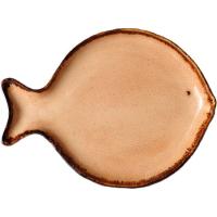 Fuente redonda de porcelana naranja con froma de Pez KASA, Ø21,2x15,8 cm