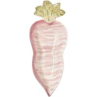 Fuente en gres rosa y verde con forma de Rábano, 28x11,5x6,5 cm KASA, 350 ml