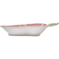 Fuente en gres rosa y verde con forma de Rábano, 28x11,5x6,5 cm KASA, 350 ml