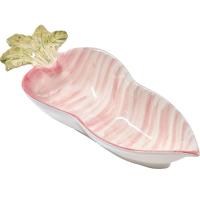 Fuente en gres rosa y verde con forma de Rábano, 28x11,5x6,5 cm KASA, 350 ml