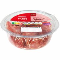 Fuet extra EROSKI, lonchas, tarrina 100 g