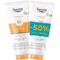 Protector solar gel SPF50+ oil control EUCERIN, pack 2x200 ml