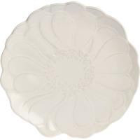 Fuente de porcelana blanca con forma de hoja KASA, Ø21,5x2,5 cm