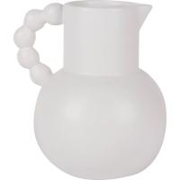Jarrón con asa de bolas, cerámica blanca KASA, 19x16,5x20,5 cm