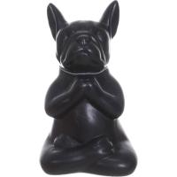 Perro de cerámica negra KASA, 12x10x19 cm