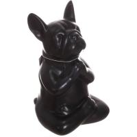 Perro de cerámica negra KASA, 12x10x19 cm