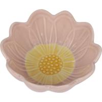 Fuente de cerámica rosa, forma de flor KASA, Ø13,2x5,5 cm