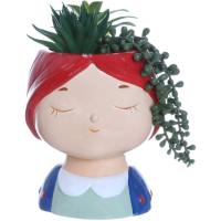 Planta artificial en maceta cara de mujer KASA, 17x13x14,5 cm