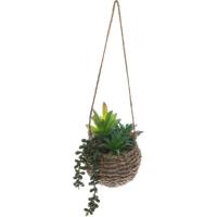 Planta artifical en tiesto con cuerda para colgar KASA, 15x11,5x11,5 cm
