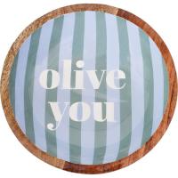 Bol de madera con rayas Olive KASA, Ø24 cm