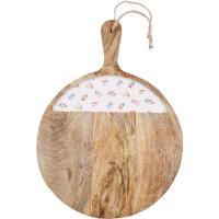 Tabla de madera con flores KASA, 48x35 cm