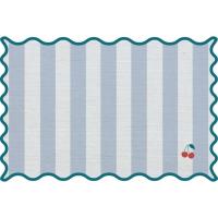 Salvamantel individual rectangular, polipropileno, a rayas, azul KASA, 45x30 cm