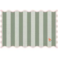 Salvamantel individual rectangular, polipropileno, a rayas, verde KASA, 45x30 cm