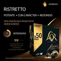 Café ristretto compatible Nespresso L'OR, caja 50 uds