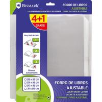 Forralibros Ajustable 31x55cm, transparente BISMARK, pack 4+1 uds Forralibros Ajustable 31x55cm, transparente BISMARK, pack 4+1 uds
