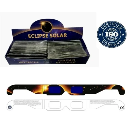 Gafas Eclipse Solar 2026 desechables con Certificación CE ISO 12312-2 Gafas Eclipse Solar 2026 desechables con Certificación CE ISO 12312-2