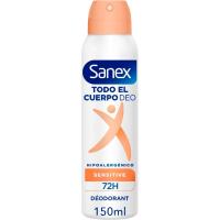 Desodorante todo el cuerpo sensitive SANEX, spray 150 ml Desodorante todo el cuerpo sensitive SANEX, spray 150 ml