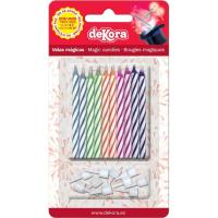 10 Velas mágicas de colores DEKORA, 1 ud