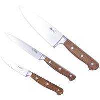 Cuchillos inox: Pelador 9, Multiusos 11,5 y Chef 15 cm KFK, set 3 uds Cuchillos inox: Pelador 9, Multiusos 11,5 y Chef 15 cm KFK, set 3 uds