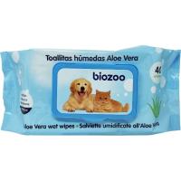 Toallitas húmedas aloe vera perro-gato BIOZOO, paquete 40 uds