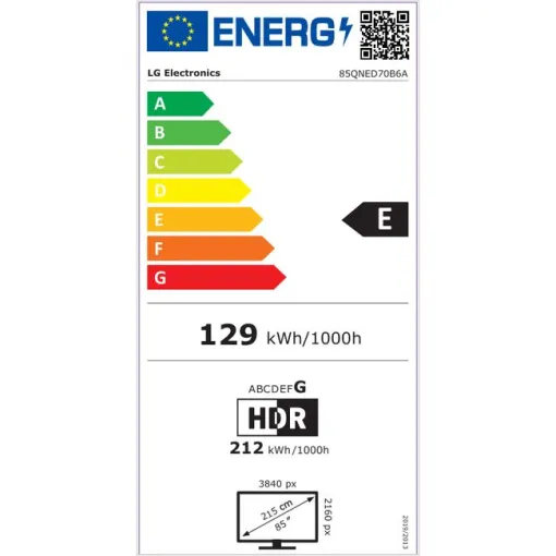 Televisor Qned Miniled 4K 85" Smart 85QNED70B6C LG