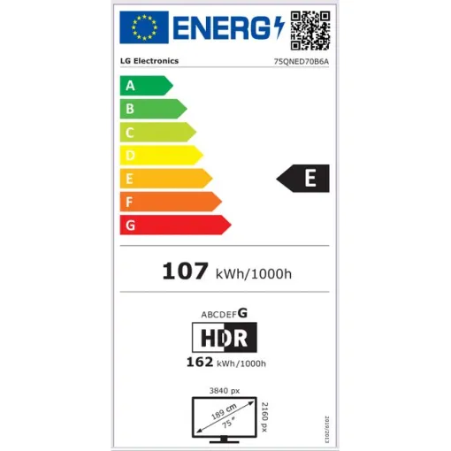 Televisor Qned Miniled 4K 75" Smart 75QNED70B6C LG