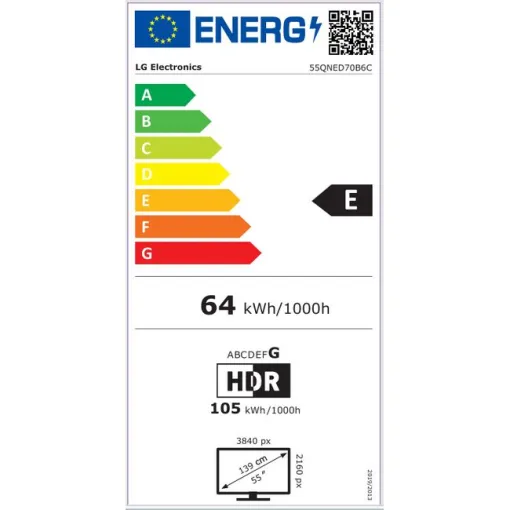 Televisor Qned Miniled 4K 55" Smart 55QNED70B6C LG