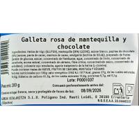 Galleta de mantequilla, frambuesa-chocolate GUREAK, bolsa 200 g