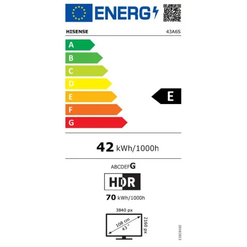 Televisor Led 43" UHD 4K 43A6S HISENSE