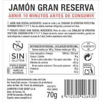 Jamón gran reserva NAVIDUL, bandeja 70 g Jamón gran reserva NAVIDUL, bandeja 70 g
