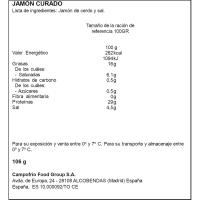 Jamón gran reserva NAVIDUL, bandeja 106 g Jamón gran reserva NAVIDUL, bandeja 106 g