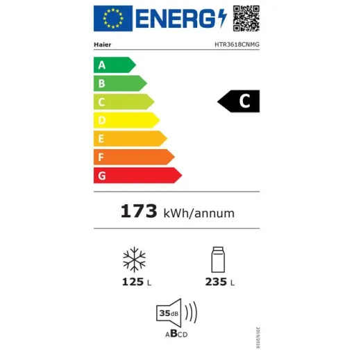 Frigorífico combinado 360 litros HTR3618CNMG HAIER
