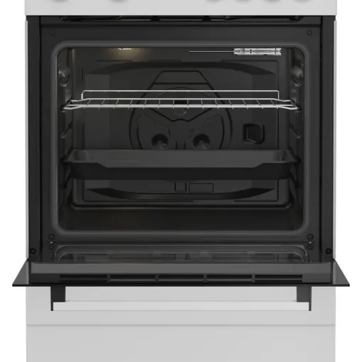 Cocina eléctrica blanca con placa vitro de 4 zonas de cocción 71 L FBS67000WD BEKO
