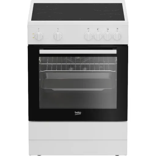 Cocina eléctrica blanca con placa vitro de 4 zonas de cocción 71 L FBS67000WD BEKO Cocina eléctrica blanca con placa vitro de 4 zonas de cocción 71 L FBS67000WD BEKO