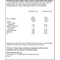 Tortitas de maíz sabor setas-queso-trufa VITALDAY, paquete 103 g