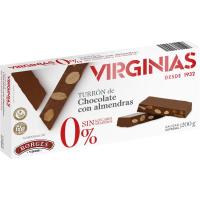 Turrón de chocolate c/ almendras s/ azúcar VIRGINIAS, caja 200 g