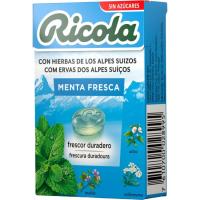 Caramelo sabor menta RICOLA, caja 27,5 g