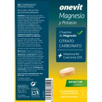 Magnesio+Potasio+B6+Q10 ONEVIT, bote 20 uds