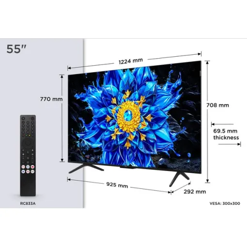 Televisor Miniled de 55" 4K UHD Negro Smart 55P8L TCL