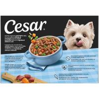 Aimento de pescado y carne para perro CÉSAR, pack 8x150 g