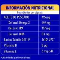 Omega3 250 mg EPA Y DHA con probióticos BION3, caja 30 cápsulas