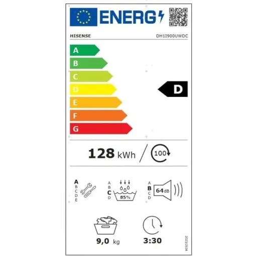 Secadora de bomba de calor, 9kg DH1I900UWDC HISENSE