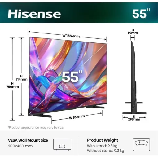 Televisor Qled 55" UHD 4K Negro Smart 55E79S HISENSE
